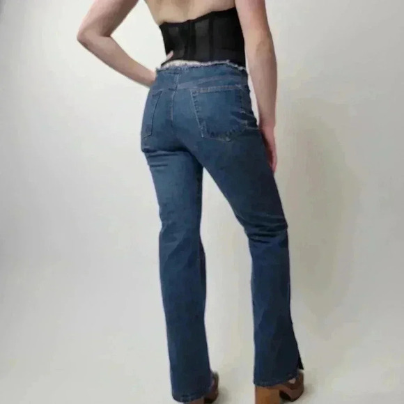 Vintage Y2K ESPIRIT Raw Hem Low Rise Wide Leg Bellbottoms - 6 - Picture 8 of 9